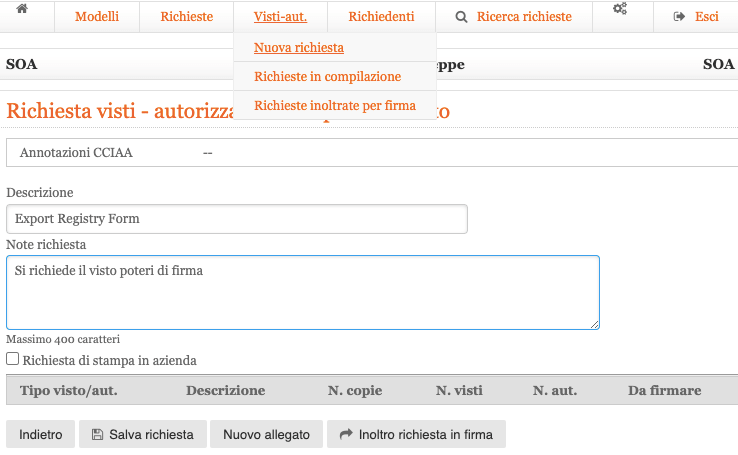 Exporter Registry Form