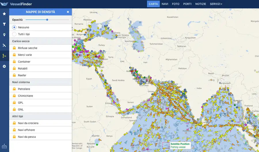 tracking traffico navale