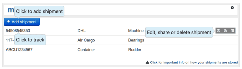 tracking di un container